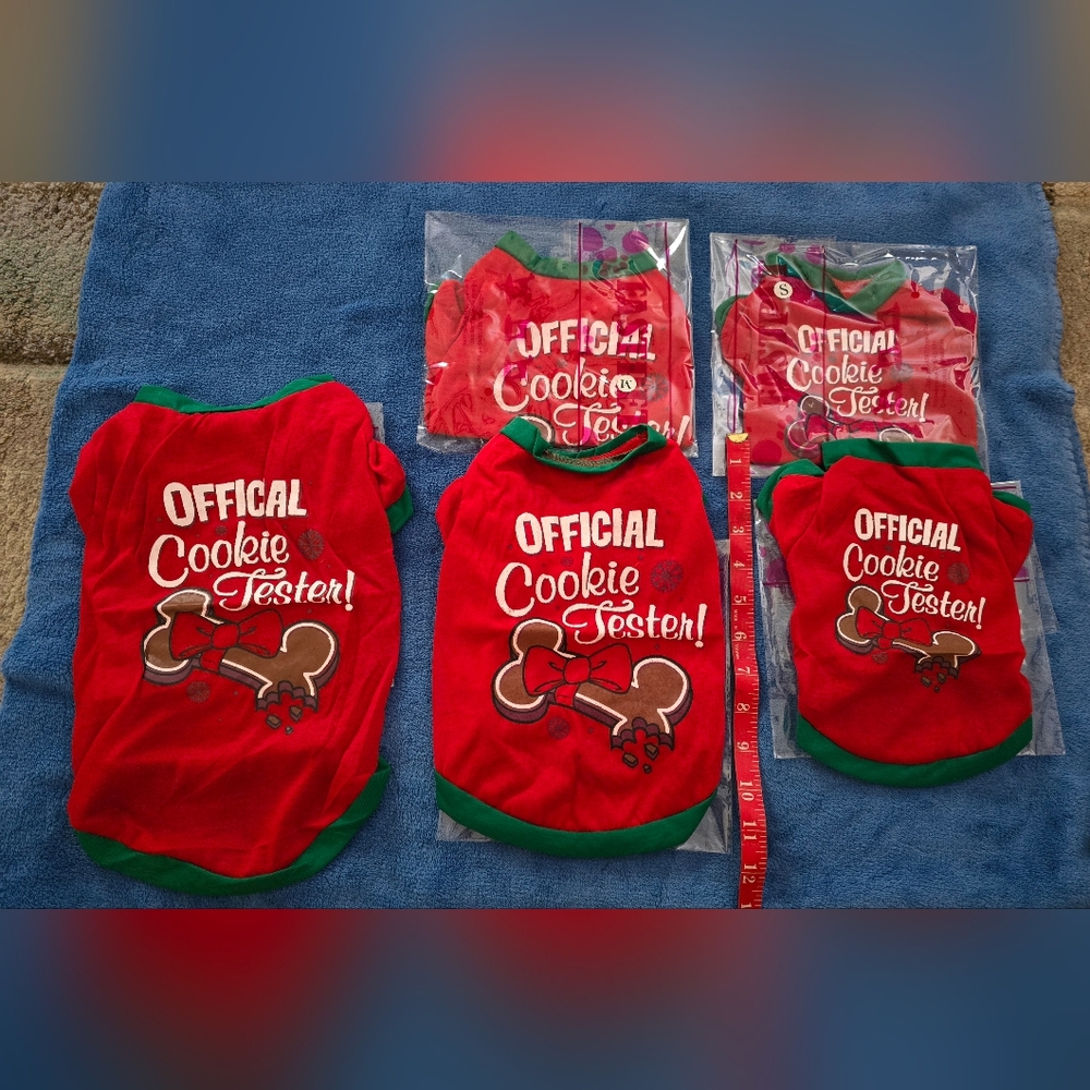 Festive Dog Shirt with Official Cookie Tester, S,M Or L, Price Is For 1 - Picture 3 of 7